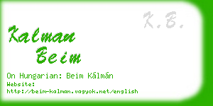kalman beim business card